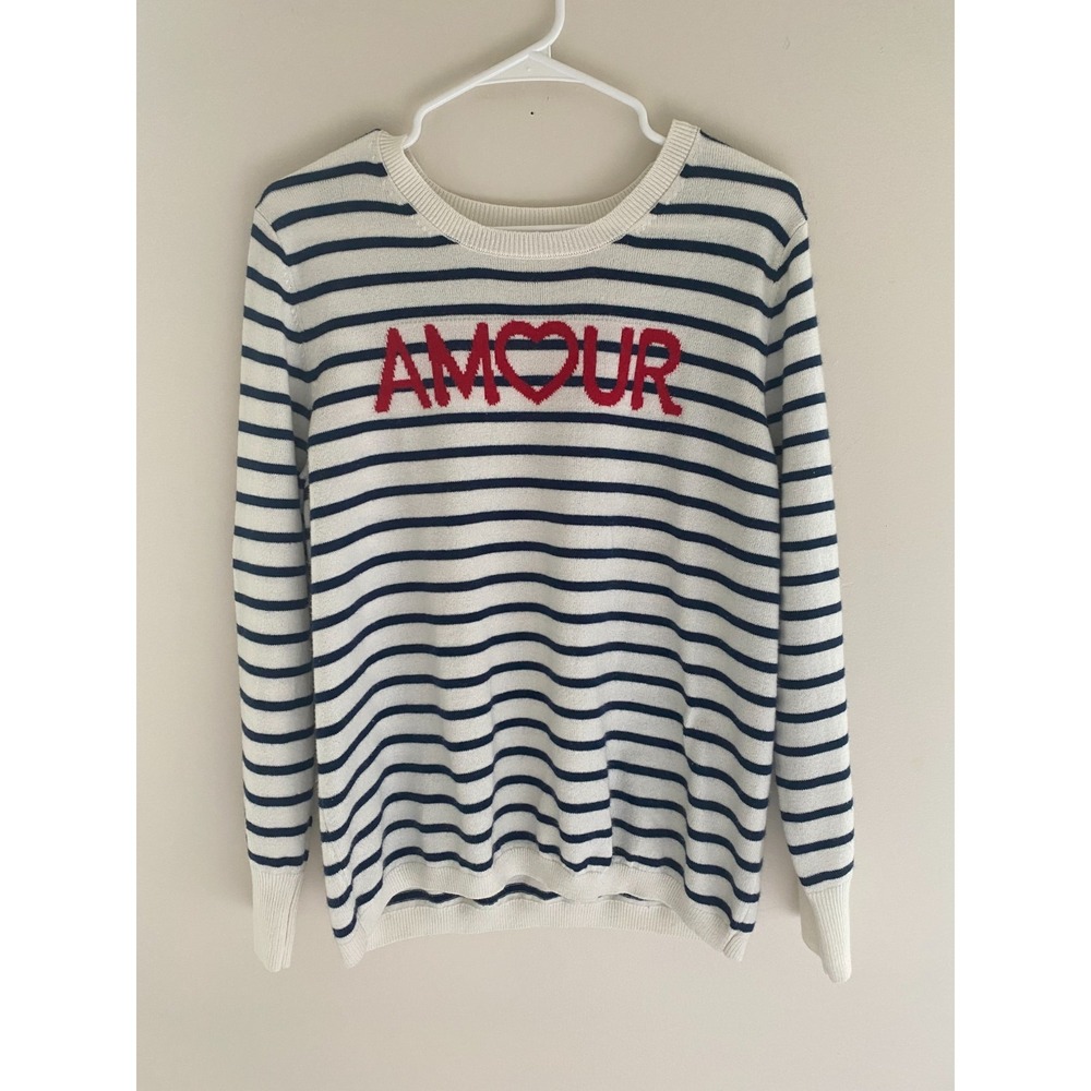 Croft & Barrow Amour Coastal Striped Sweater Womens XL French Girl Nautical